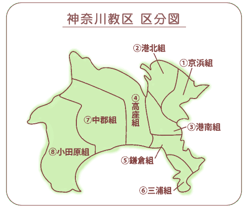 神奈川教区　区分図